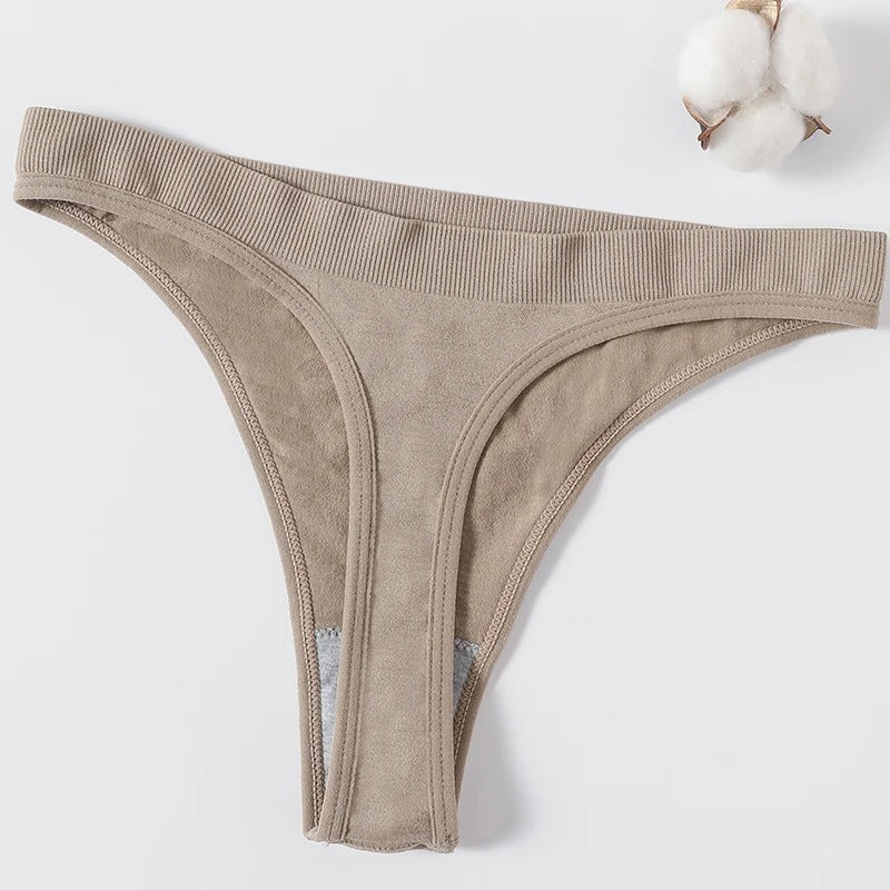 3Pcs/Set Seamless Panties High-Waist G-String Thongs for Women Sexy Underwear Sports Bottom Female Lingerie High Leg Cut Panties