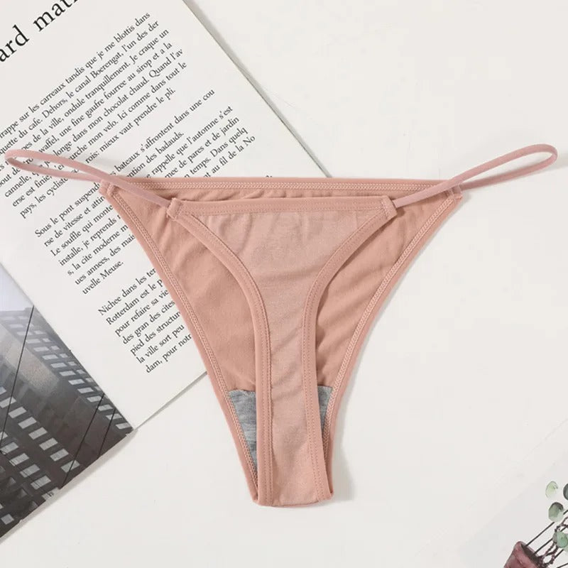 4Pcs/Set Women G-String Sexy Low Waist Bikini T-back Sexy Lingerie Low Rise Thongs Female High Leg Cut Underwear