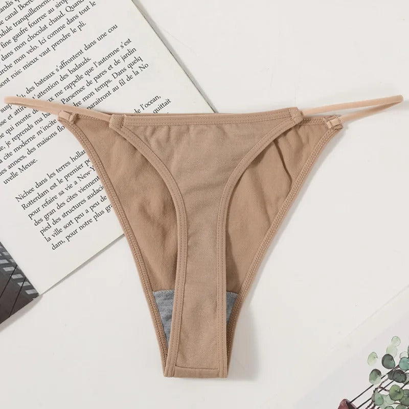 4Pcs/Set Women G-String Sexy Low Waist Bikini T-back Sexy Lingerie Low Rise Thongs Female High Leg Cut Underwear