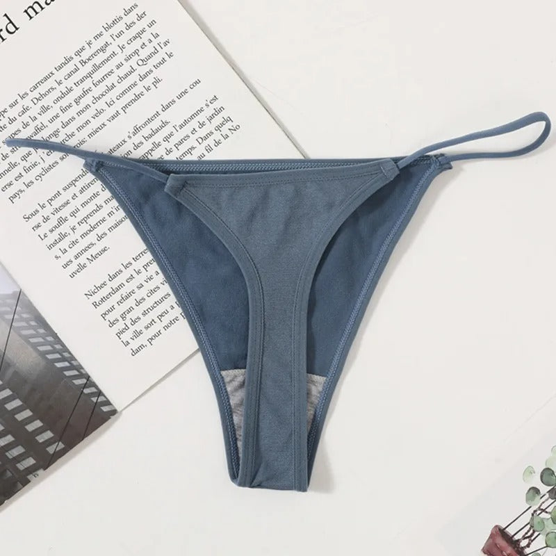 4Pcs/Set Women G-String Sexy Low Waist Bikini T-back Sexy Lingerie Low Rise Thongs Female High Leg Cut Underwear