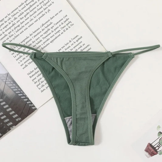 4Pcs/Set Women G-String Sexy Low Waist Bikini T-back Sexy Lingerie Low Rise Thongs Female High Leg Cut Underwear